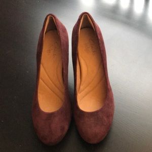 Suede Clark heels